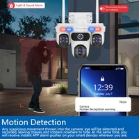 7 objectifs 4 écrans WiFi caméra IP 10X Zoom sans fil extérieur PTZ Audio bidirectionnel suivi automatique caméras de Surveillance IP66 étanche 5