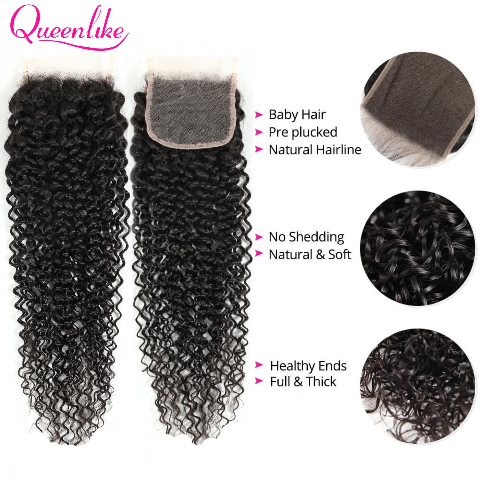 30 32 inch Kinky Curly Human Hair Bundles With 4x4 Lace Closure Top Quality Malaysian Hair Weave Bundles With Lace Closure