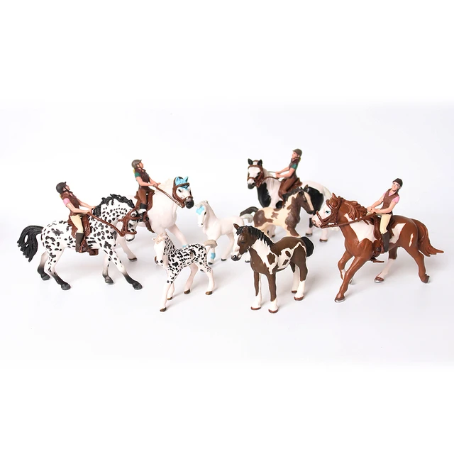 Figurine d'équitation réaliste avec cheval pour fille, modèle de cavalier  en plastique, jouet de jeu, décoration de gâteau, cadeau de Noël et d' anniversaire pour enfant - AliExpress