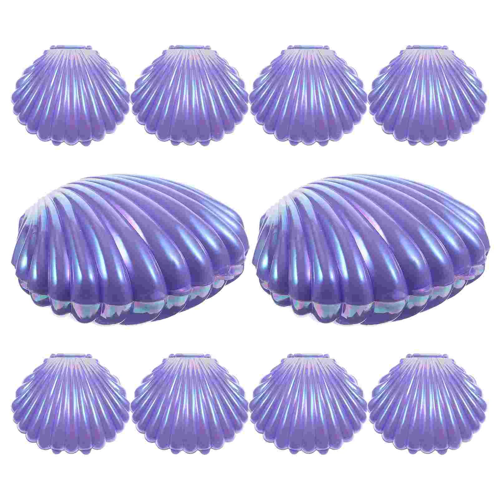 

10 Pcs Candy Box Plastic Seashell Holder Popcorn Containers Small Jar Table Pp Jewelry Dish