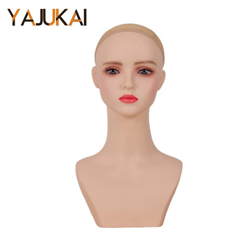Realistic Female Mannequin Head with Shoulders Manikin Head for Wig Jewelry  Hat Sunglass Display - AliExpress