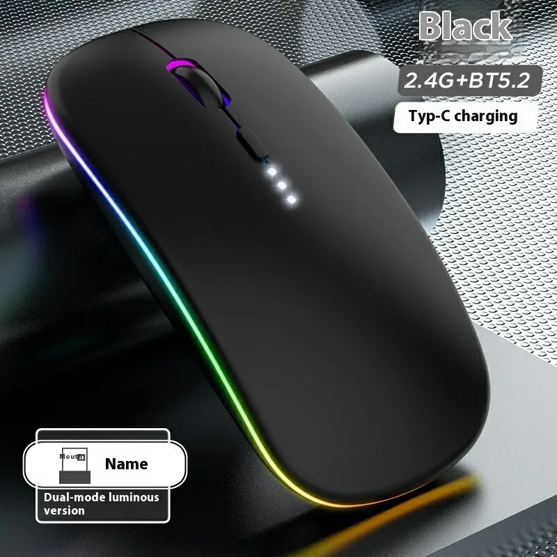 LED Wireless Mouse For Laptop Tablet PC Bluetooth RGB Rechargeable Mouses 2.4G+Bluetooth Silent Mice Backlit Gaming Mouse wireless mouse gaming mouse