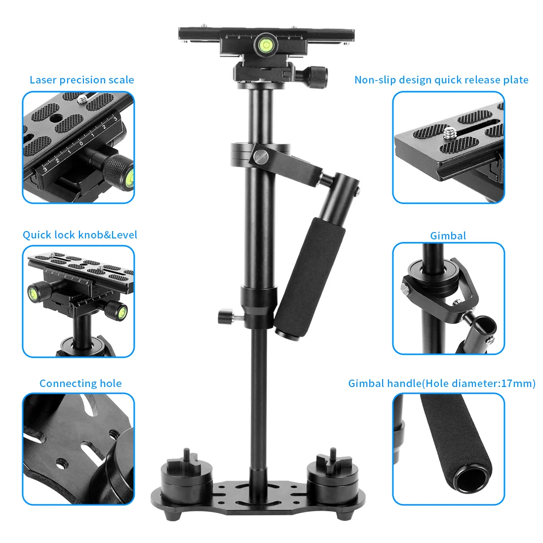 Gimbal Stabilisateur Handheld S40 40cm pour DSLR Caméra