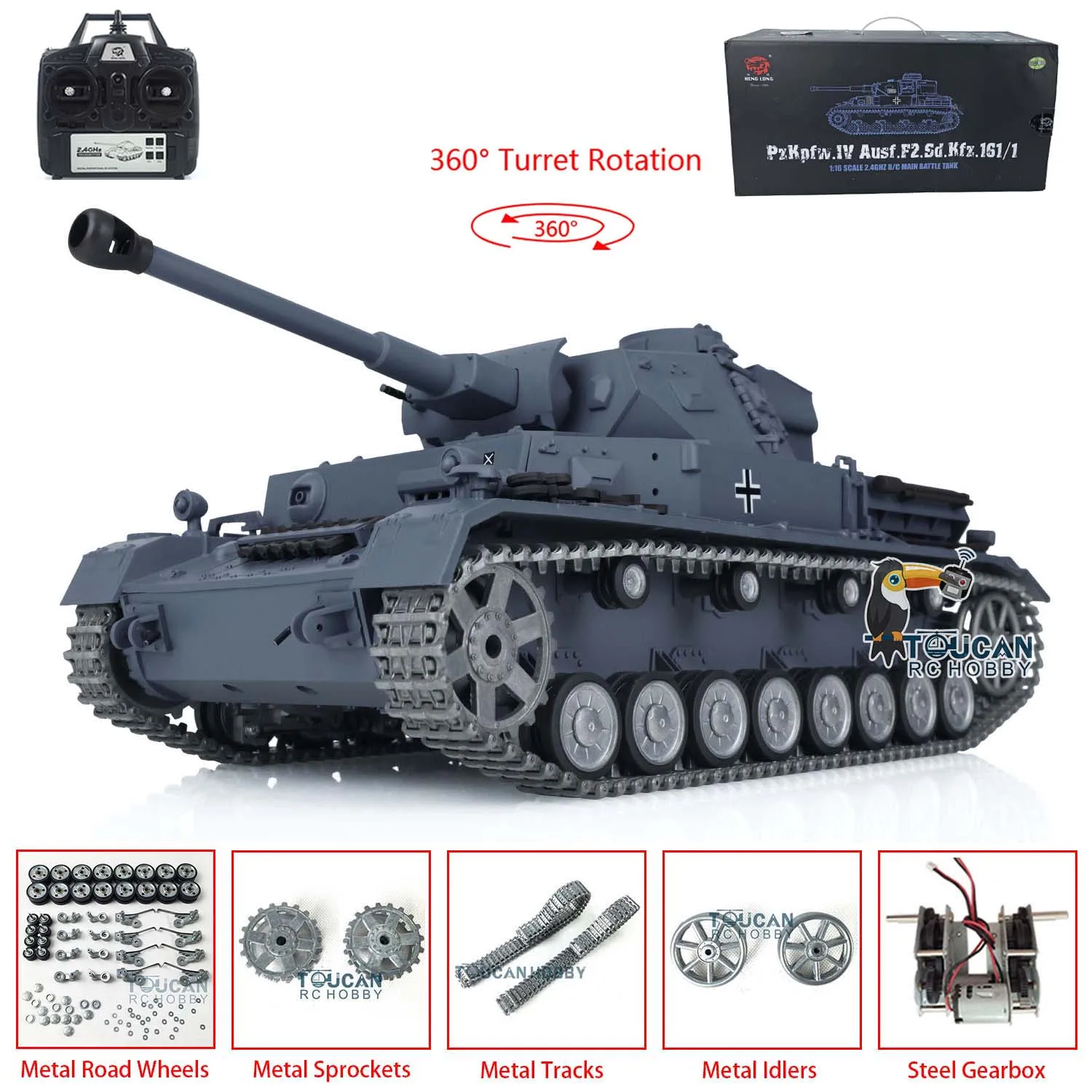 HENG LONG 1/16 Radio Controlled Tank 7.0 Customized Panzer IV F2 3859