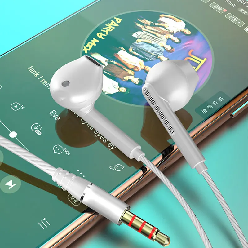 Enhanced Wired Headphones with Heavy Bass and Built-In Microphone
