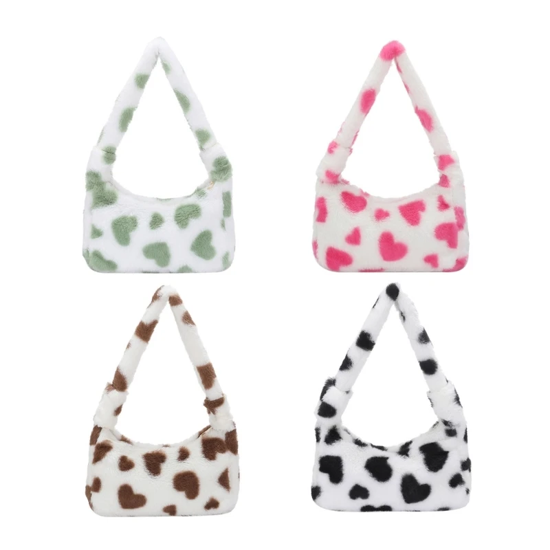 

Plush Underarm Bag Women Tote Handbag Purse Plush Shoulder Bag for Girl