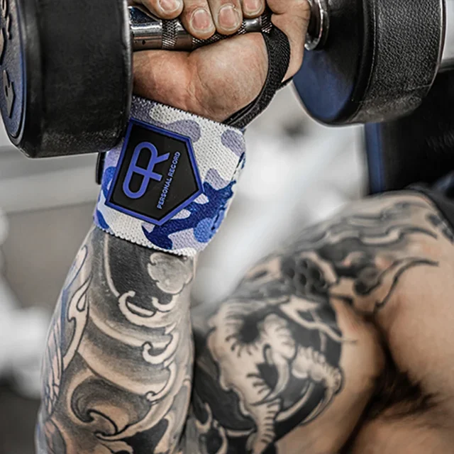 60593-08f2aa.jpg 1 Pair Camouflage Weightlifting Wrist Strap for Gym Fitness Wrist Wraps Band Brace Strength Training Wrist Support