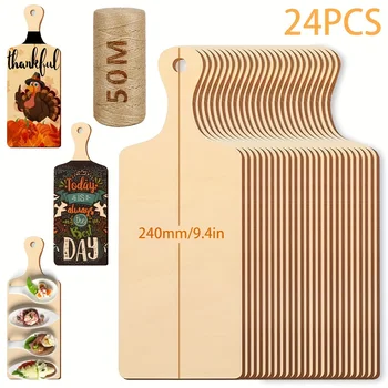 Mini Wooden Cutting Board Set with Hemp Rope Handle 1