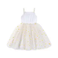Robe d'été coréenne pour filles de 0 à 6 ans, jolie robe à bretelles en maille à motif marguerite pour bébés et enfants, idéale pour la plage et les vacances 4