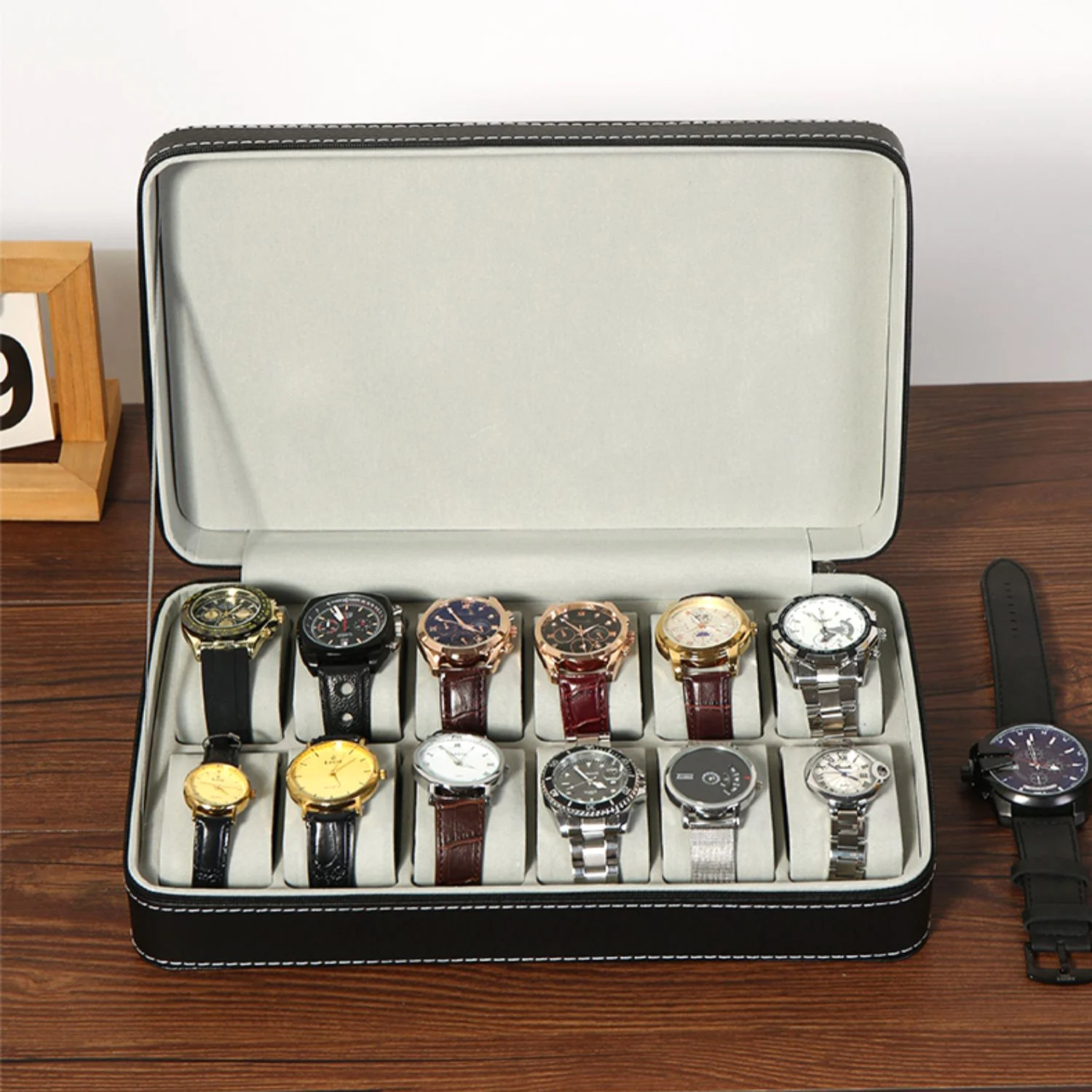61012SlotsWristWatchBoxTravelWatchHolderStorageCase
