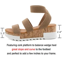 Summer Women's Sandals Platform Casual Wedge Shoes Moms Cork Elastics Strap Fashion Sandalias - Image 4