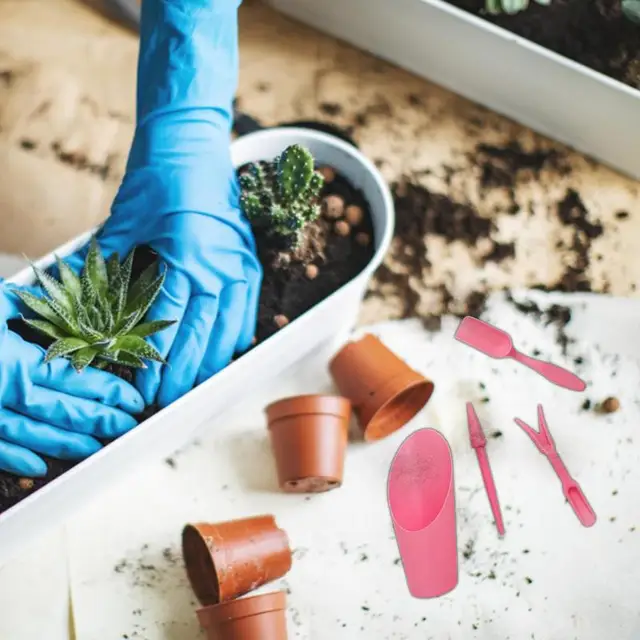 Zamatos Szerszámok 4Db Mini Ültetési Eszközök Kertészet Ültetvényes Szett Növények Bonsai Műtrágya Fúrókert Szerszám - Image 4