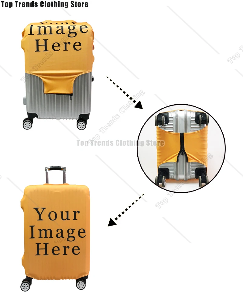 Cute Dog Cat Print Luggage Cover Travel Accessories Anti-dust Baggage Covers Elastic Suitcase Trolley Case Cover 6