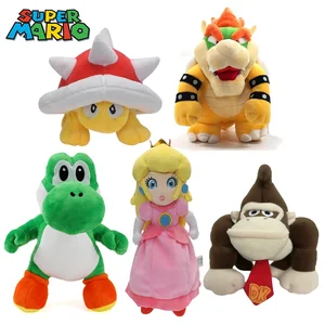 Плюшевые игрушки в стиле Super Mario Bros, кукла Bowser Yoshi Peach Donkey Kong, аниме фигурки героев мультфильмов, мягкие набивные животные, подарок для детей
