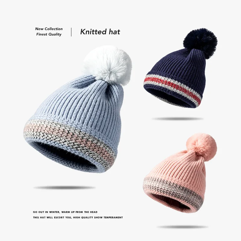 Зимние шапки для женщин осенняя вязаная шапка плотные теплые шапки-бини женские