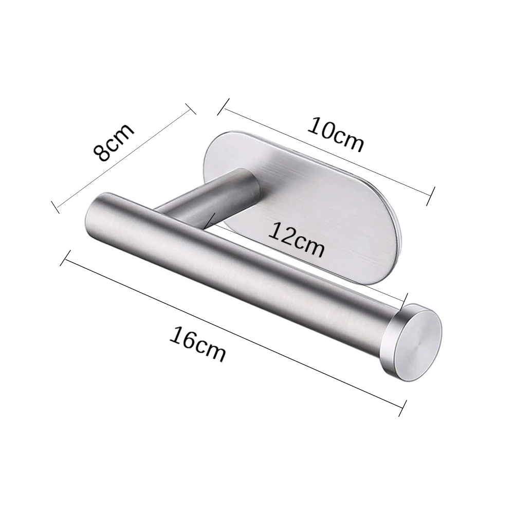 S1db9da130b894d57b3f41381c0f71d57A Self Adhesive Toilet Paper Towel Holder Stainless Steel Wall Mount No Punching Tissue Towel Roll Dispenser for Bathroom Kitchen