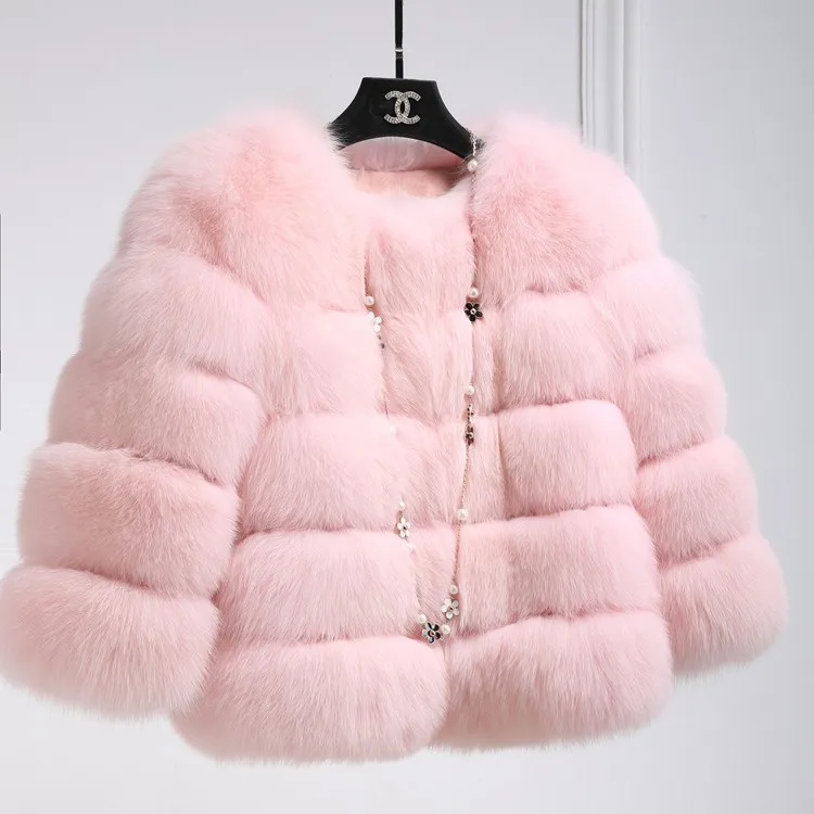 

Women's Fashion Faux Fur Coat Super Hot Autumn Winter Women Short Faux Fox Fur Fluffy Jacket High Quality Ladies Furry Coats