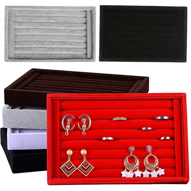 Velvet Jewelry Drawer Inserts Trays Earring Organizer Stackable Jewelry  Display Tray Box Ring Holder Necklace Case for Bracelet - AliExpress