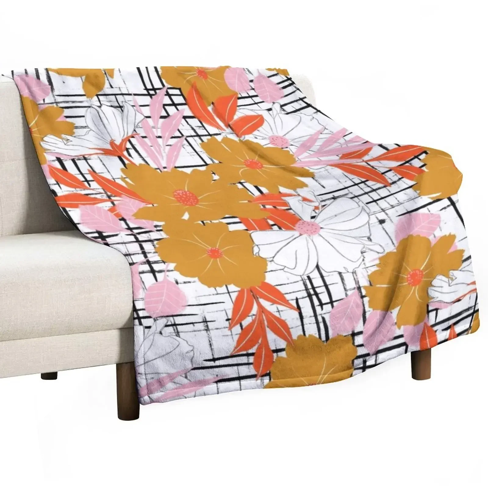 

New Floral Gingham Throw Blanket Decorative Sofas Hairy Blankets