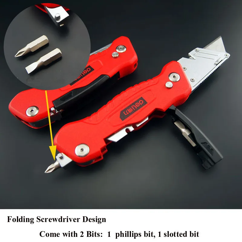 Pocket Folding Aluminum Alloy Box Cutter Utility Knife with Belt