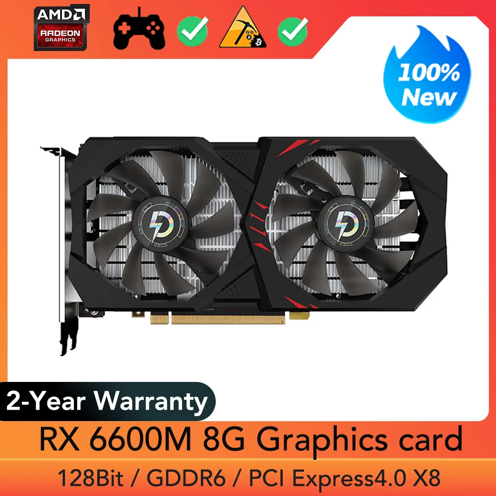 Rx 6600m Graphics Card 8g 128bit Gddr6 Gaming Video Card For Amd Radeon ...