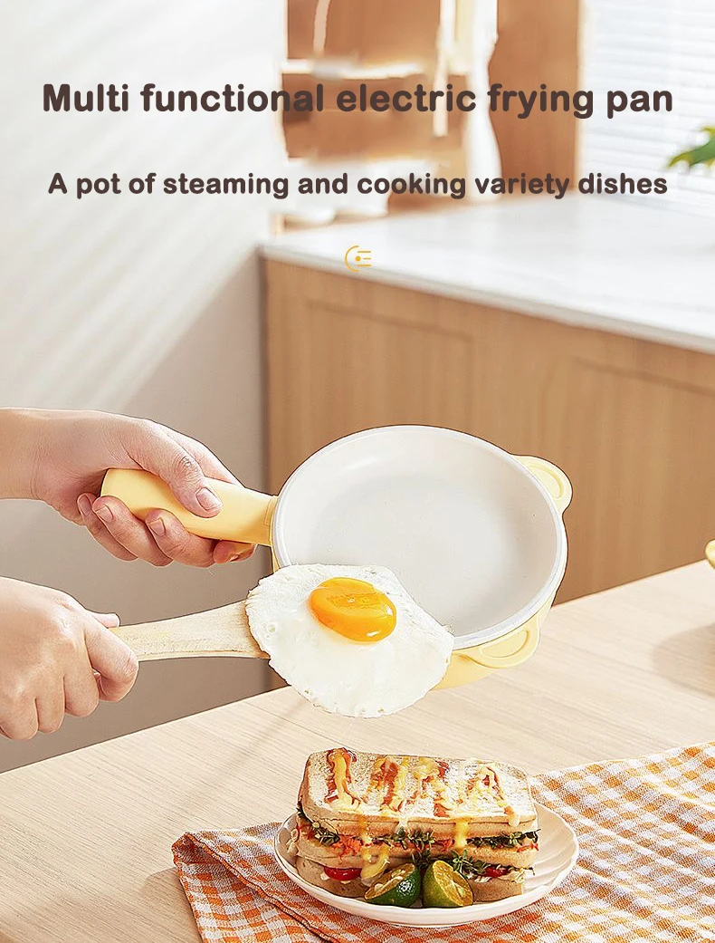 Mini Electric Frying Pan Multifunctional Egg Omelette Cooker Eggs Boiler Food Steamer Breakfast Pancake Fried Steak Heater Pot