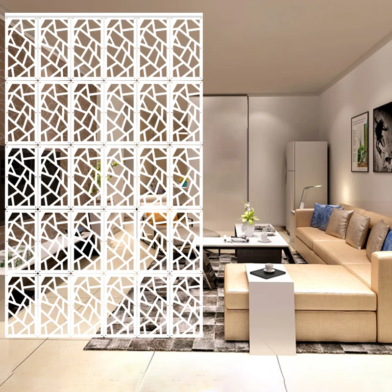 

10pcs Hanging Room Divider Panel Safety Wood-Plastic Panel White Hanging Screen for Living Room Bedroom Home Office Decoration
