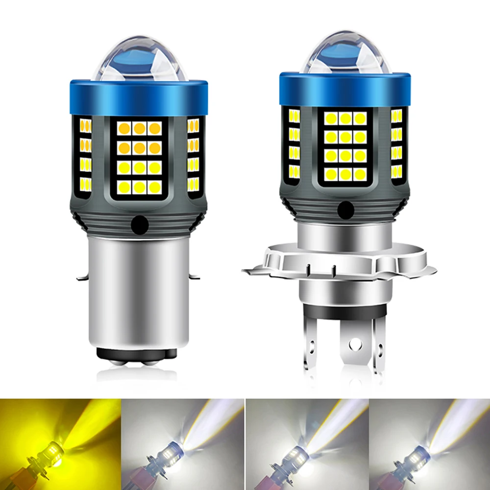 

1 пара, мотоциклетные светодиодные лампы H4 BA20D 3030 60SMD 3570 CSP 12 В лм