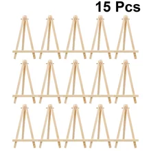 

15pcs Useful Wooden Triangle Easel Convenient Desktop Display Rack Mini Easel Painting Holder for Home Studio (9x16cm)