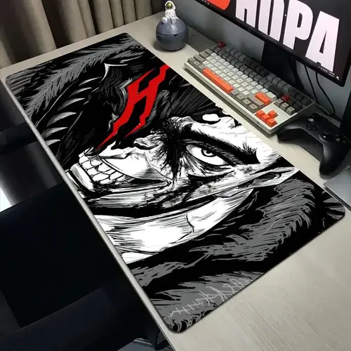 Black White Anime Mouse Pad Guts sword in berserk Gamer Mouse Mat Computer gaming Accessories Keyboard Laptop mouse Desk pad - Image 18
