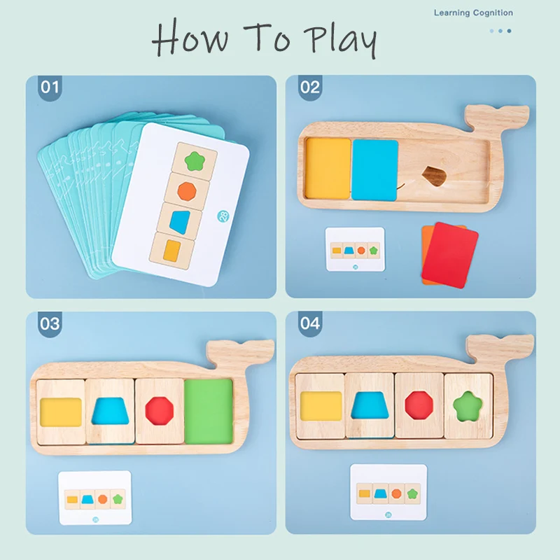 Wooden Montessori Geometry Color Separation Puzzle Toys Matching Games Sensory Training Shape Children Early Education Cognition 4