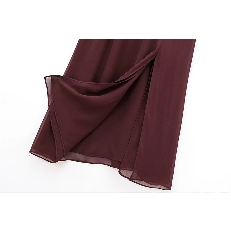 Women's Lace Chiffon Patchwork Camisole Dress Women French Style Fashion Backless Sexy Midi Dress Evening Party Dresses