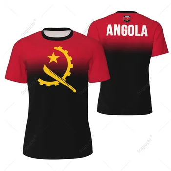 Sports Mesh T-shirt Angola Flag For Running Bike Soccer Tennis Football Fitness Tees 3D Printed Custom 1