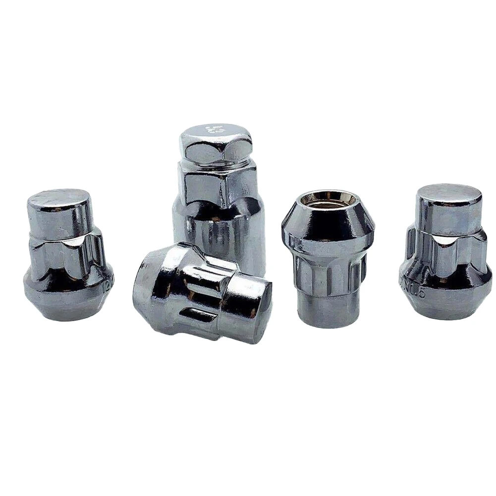 

Upgrade Your Car's Wheel Security with 4 M14 x 1 5 Locking Nuts and Tapered Key for FORD SMAX For Mondeo Silver