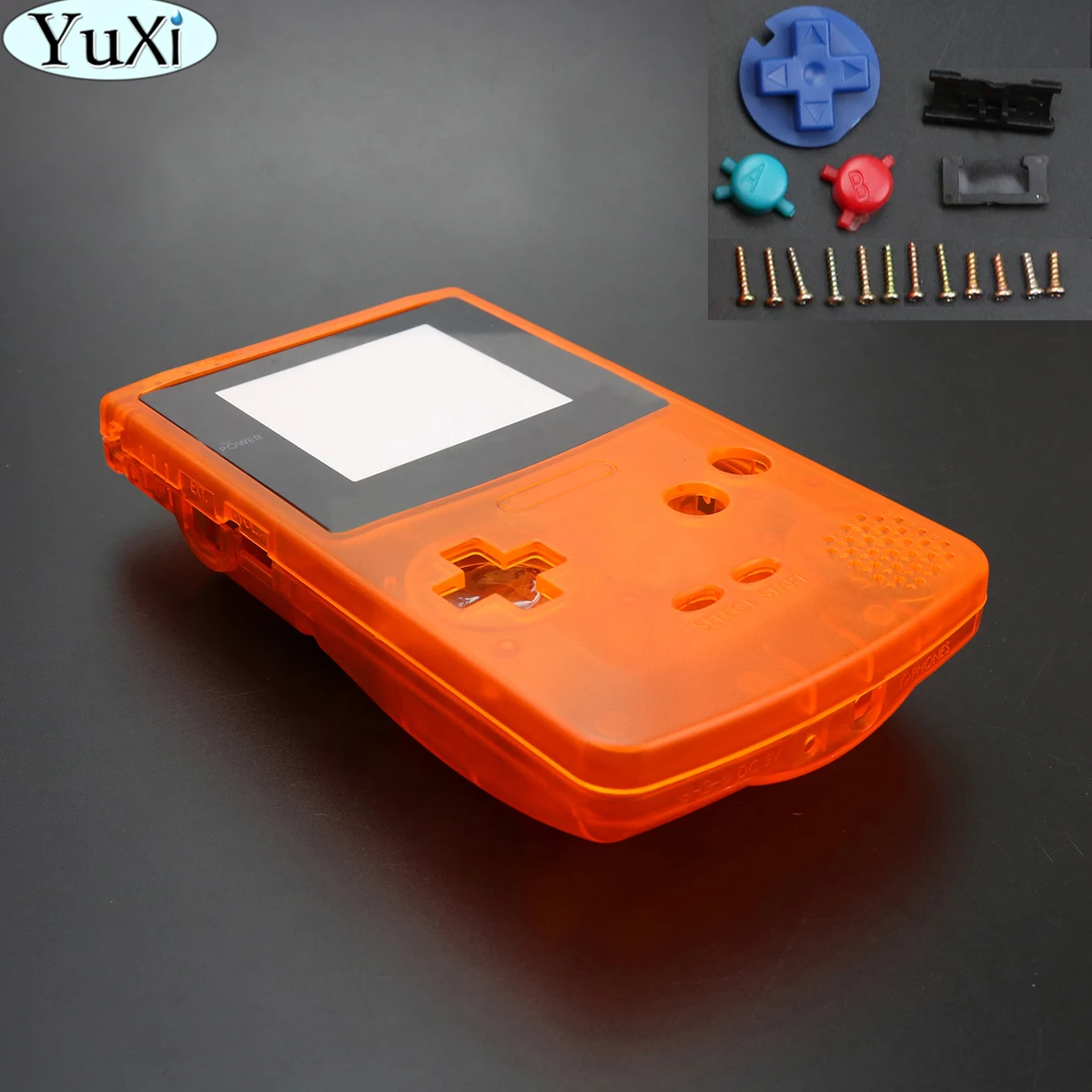 

YuXi Limited Edition Clear Orange Housing Shell Cover Case Replacement For Gameboy Color for GBC Game Console W/ Tool