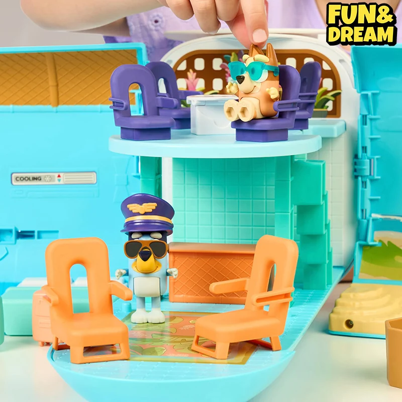 Spot Bluey Family Large Morphing Sounding Airplane Cruise Ship Doll Play House Children'S Toy Scene Action Figures Birthday Gift 5