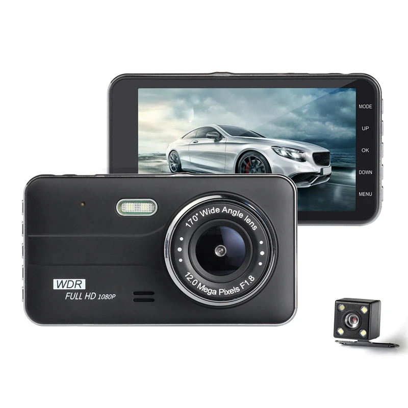 

Dual Dash Cam Front And Rear,4 Inch Ips Screen1080p HD Car Dvr Dashboard Camera Recorder,170 Super Wide Angle,G Sensor,Parking M