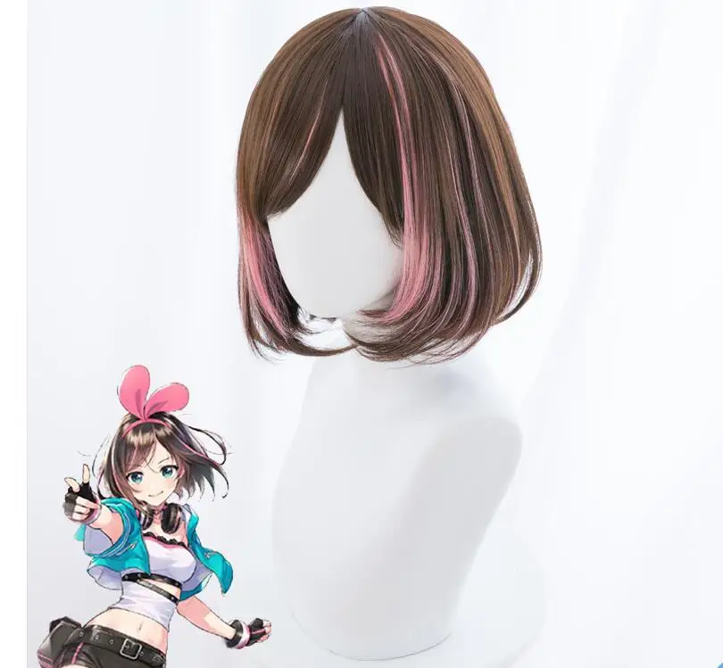 

Cosplay Anime Wig Anime A.I.Channel Kizuna AI Cosplay Wig Costume Props Halloween Carnival Wig Hair Short for Women Girls