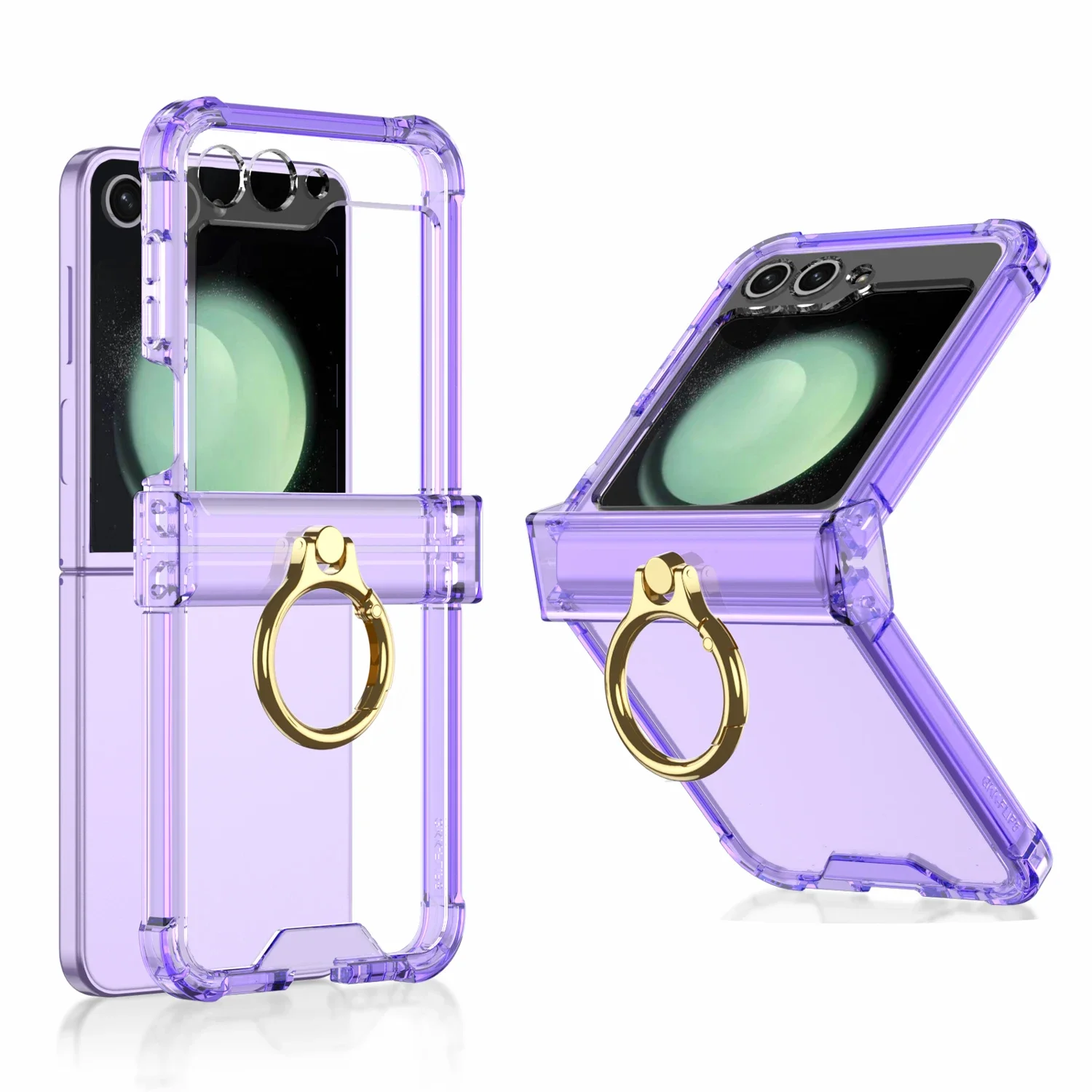 Colorful Transparent Foldable Ring Bracket Case with Shockproof Protection