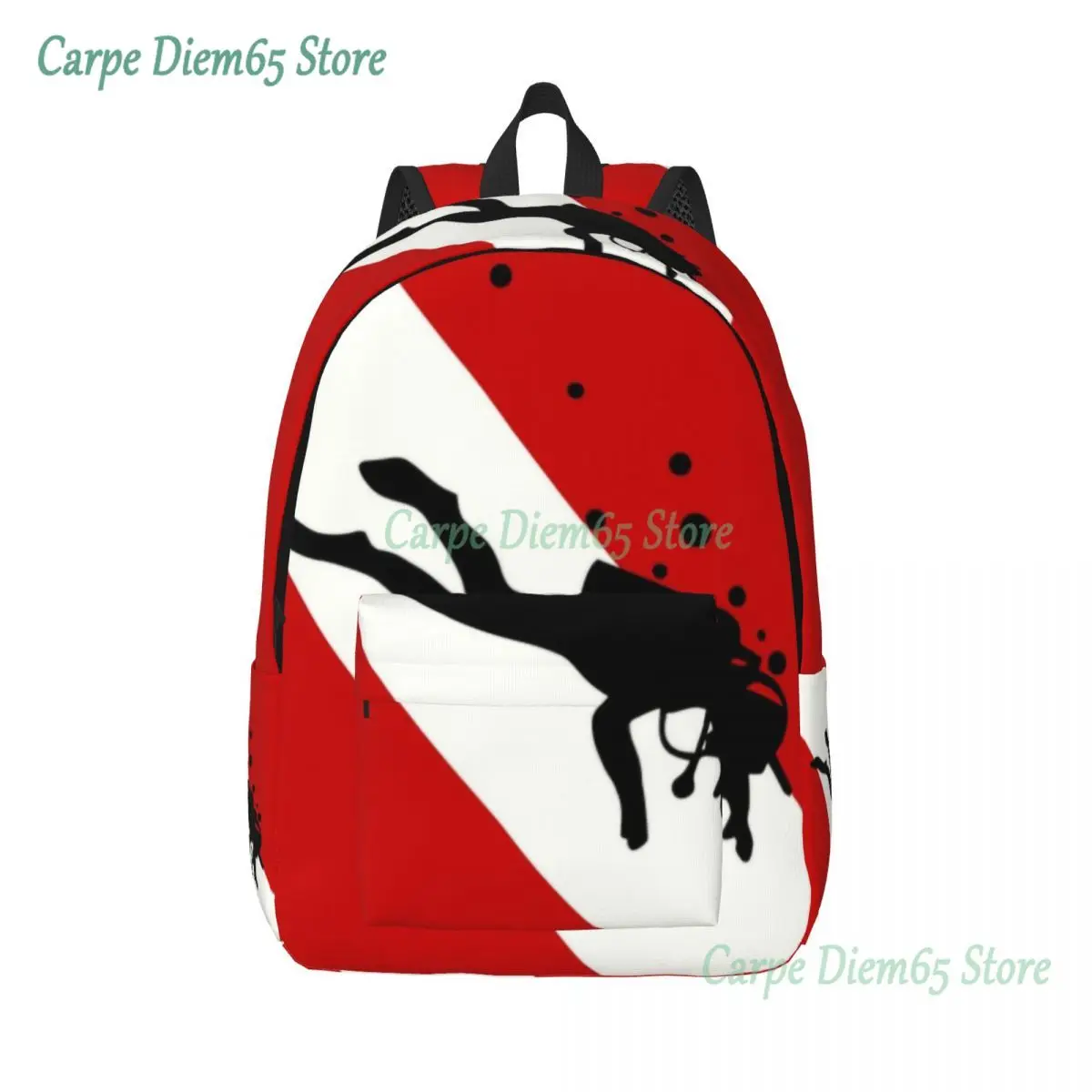 

Scuba Dive Flag Bubble Canvas Backpack for Girls Boys Diving Diver College School Travel Bags Bookbag Fits 15 Inch Laptop