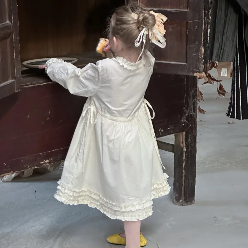 Girls Long Sleeve Ruffled Dress for Spring