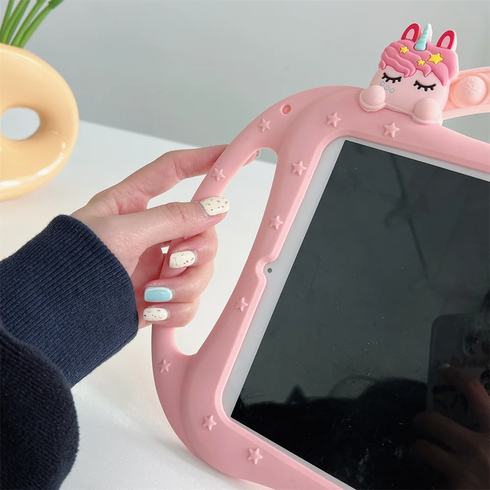 Cartoon Silicone Stand Cover para Ipad 8th 9th 10.2 Mini 6th 9.7 2023 Air 10.9 Pro 10.5 11 Tablet Case Shell Crianças - Imagem 3