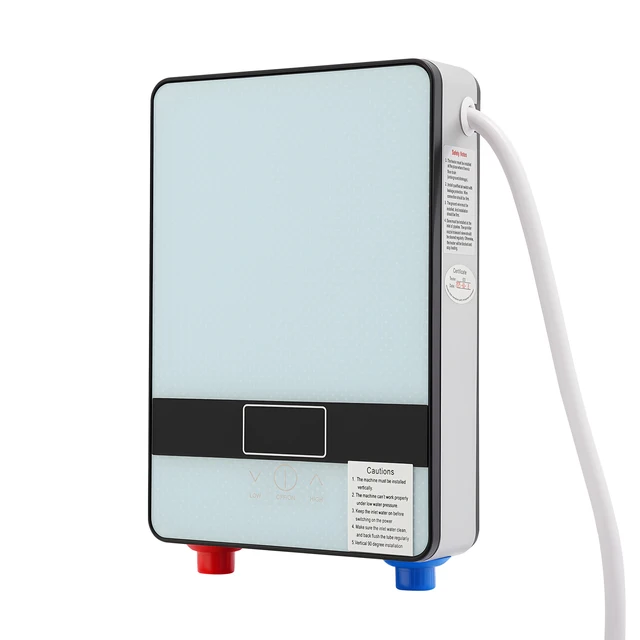 Chauffe-eau électrique 6500W, chauffe-eau instantané avec douchette et écran tactile LED, montage mural pour salle de bain à domicile 1