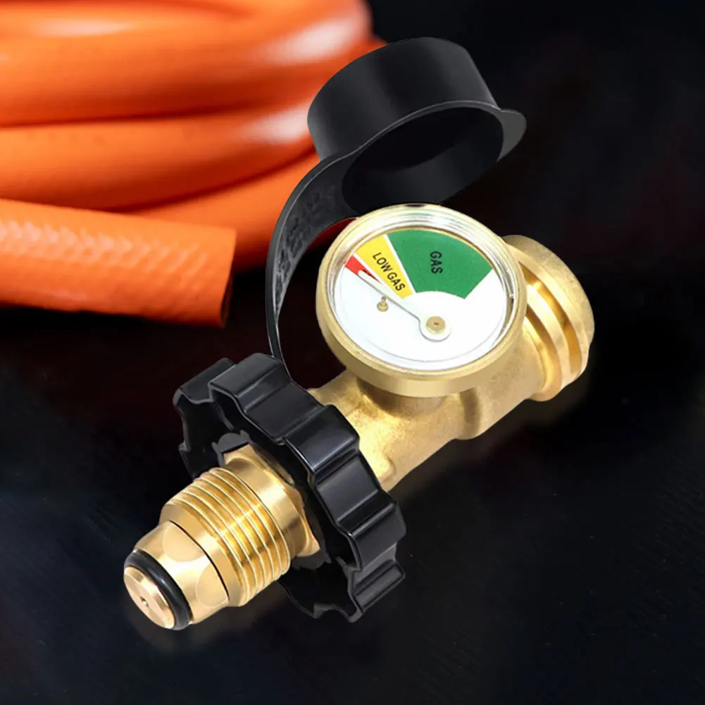 Universal Propane Tank Gauge Convert POL LP Tank Service Valve To QCC1/Type 1 Level Indicator Propane Tank Gas Pressure Meter