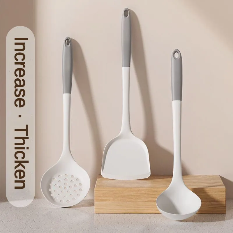 1/2/3/4set Grey white silicone spatula soup spoon set non-stick pan cooking tools kitchen cooking kit