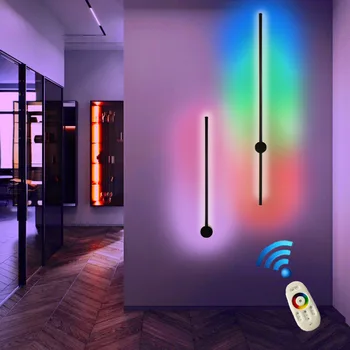LED Wall Lamp Wall Light RGB Remote Dimming Wall Sconces Bedroom Light Nordic Indoor Lighting Livingroom Background Decoration 1