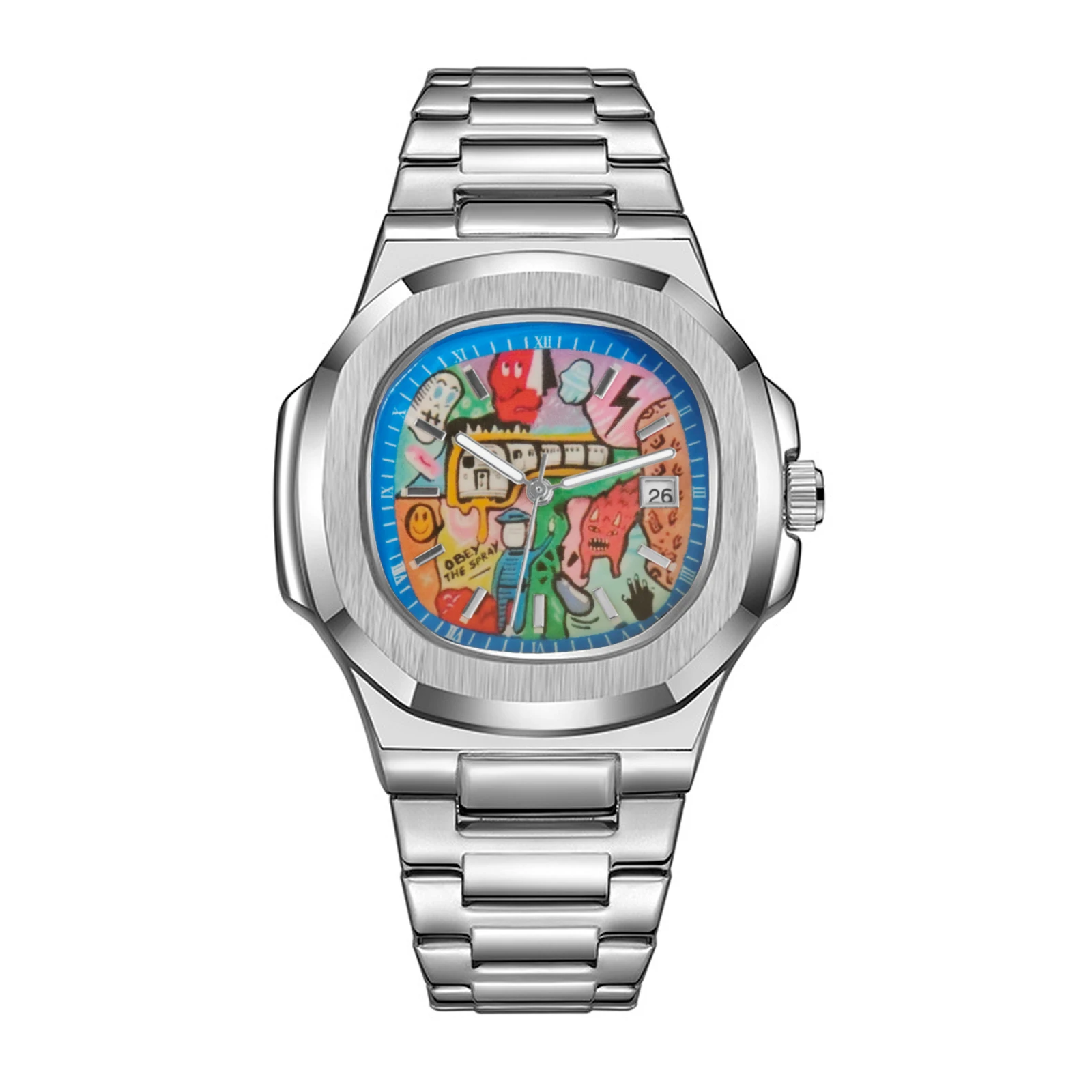 Premium Hand-painted Men's Wristwatch - Trendy and Fashionable Design