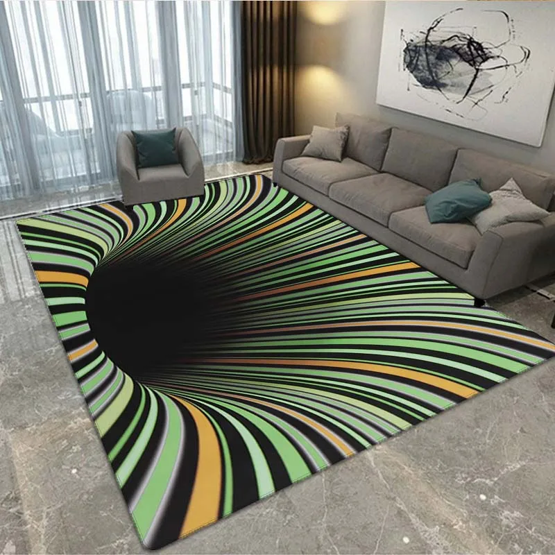

3D Vortex Illusion Carpet Entrance Door Floor Mat Abstract Geometric Optical Doormat Non-slip Floor Mat Living Room Decor Rug