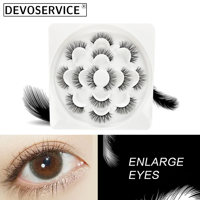 

DEVOSERVICE False Eyelashes 5/7 Pairs Natural 3D Mink Eyelashes Soft Fluffy Long Faux Lashes Dramatic Thick Eyelash Makeup