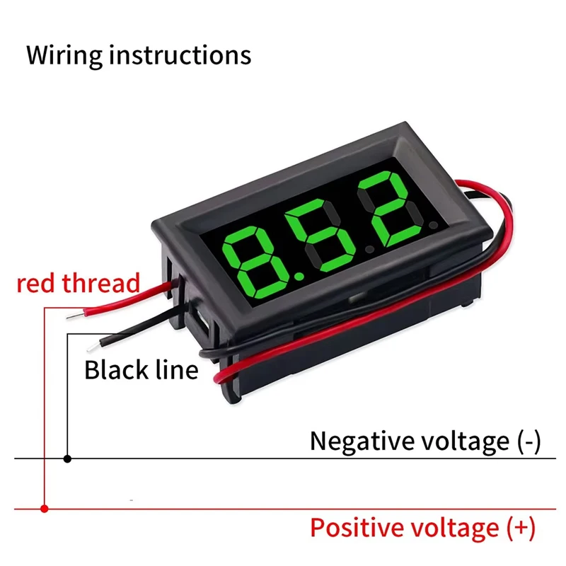 Digital Voltmeter DC 4.5V to 30V Digital Voltmeter Voltage Panel Meter Red 6V 12V Electromobile Motorcycle Car